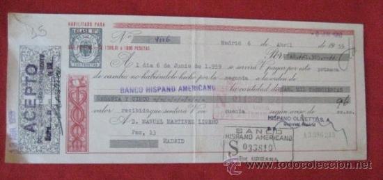 Documentos bancarios: LETRA DE CAMBIO. MADRID 1959. ENVIO GRATIS&iexcl;&iexcl;&iexcl; - Foto 1