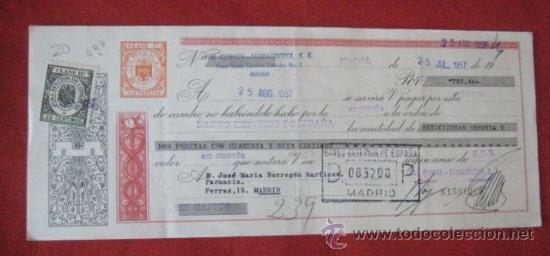 Documentos bancarios: LETRA DE CAMBIO. MADRID 1957. ENVIO GRATIS&iexcl;&iexcl;&iexcl; - Foto 1