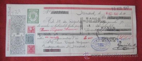 Documentos bancarios: LETRA DE CAMBIO. MADRID 1947. ENVIO GRATIS&iexcl;&iexcl;&iexcl; - Foto 1