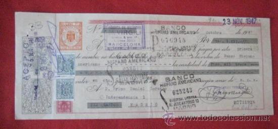 Documentos bancarios: LETRA DE CAMBIO. MADRID 1947. ENVIO GRATIS&iexcl;&iexcl;&iexcl; - Foto 1