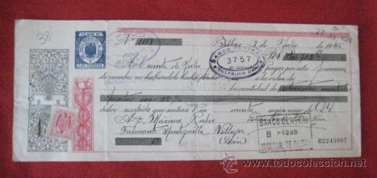 Documentos bancarios: LETRA DE CAMBIO. BILBAO 1946. ENVIO GRATIS&iexcl;&iexcl;&iexcl; - Foto 1