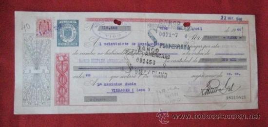 Documentos bancarios: LETRA DE CAMBIO. VIGO 1946. ENVIO GRATIS&iexcl;&iexcl;&iexcl; - Foto 1