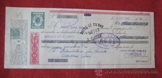 Documentos bancarios: LETRA DE CAMBIO. LEON1945. ENVIO GRATIS&iexcl;&iexcl;&iexcl; - Foto 1
