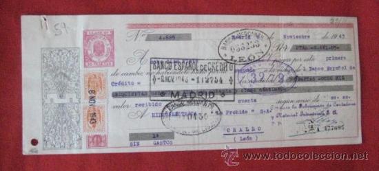 Documentos bancarios: LETRA DE CAMBIO. MADRID 1943. ENVIO GRATIS&iexcl;&iexcl;&iexcl; - Foto 1
