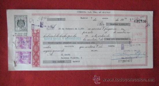 Documentos bancarios: LETRA DE CAMBIO. MADRID 1970. ENVIO GRATIS&iexcl;&iexcl;&iexcl; - Foto 1