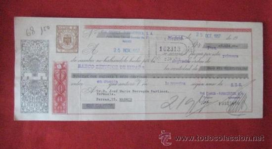 Documentos bancarios: LETRA DE CAMBIO. MADRID 1957. ENVIO GRATIS&iexcl;&iexcl;&iexcl; - Foto 1