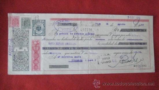 Documentos bancarios: LETRA DE CAMBIO. VIGO1949. ENVIO GRATIS&iexcl;&iexcl;&iexcl; - Foto 1
