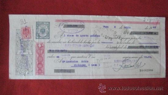 Documentos bancarios: LETRA DE CAMBIO. VIGO 1948. ENVIO GRATIS&iexcl;&iexcl;&iexcl; - Foto 1