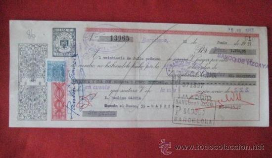 Documentos bancarios: LETRA DE CAMBIO. BARCELONA1957. ENVIO GRATIS&iexcl;&iexcl;&iexcl; - Foto 1