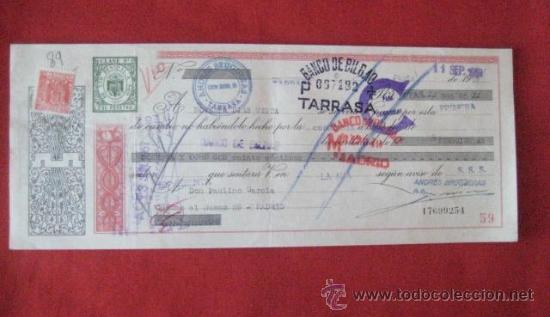 Documentos bancarios: LETRA DE CAMBIO. TARRASA1957. ENVIO GRATIS&iexcl;&iexcl;&iexcl; - Foto 1
