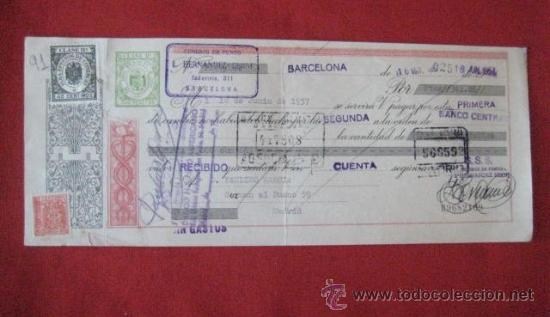 Documentos bancarios: LETRA DE CAMBIO. BARCELONA1957. ENVIO GRATIS&iexcl;&iexcl;&iexcl; - Foto 1