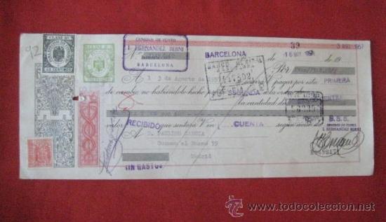 Documentos bancarios: LETRA DE CAMBIO. BARCELONA1957. ENVIO GRATIS&iexcl;&iexcl;&iexcl; - Foto 1