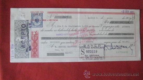 Documentos bancarios: LETRA DE CAMBIO. MADRID 1959. ENVIO GRATIS&iexcl;&iexcl;&iexcl; - Foto 1