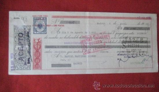 Documentos bancarios: LETRA DE CAMBIO. MADRID 1959. ENVIO GRATIS&iexcl;&iexcl;&iexcl; - Foto 1
