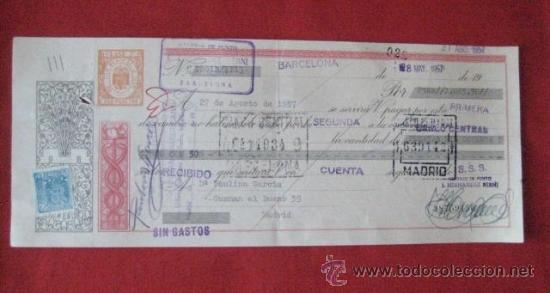 Documentos bancarios: LETRA DE CAMBIO. BARCELONA 1957. ENVIO GRATIS&iexcl;&iexcl;&iexcl; - Foto 1