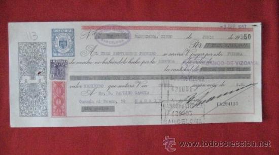 Documentos bancarios: LETRA DE CAMBIO. BARCELONA 1950. ENVIO GRATIS&iexcl;&iexcl;&iexcl; - Foto 1