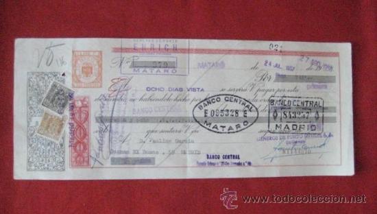 Documentos bancarios: LETRA DE CAMBIO. MATAR&Oacute; 1958. ENVIO GRATIS&iexcl;&iexcl;&iexcl; - Foto 1