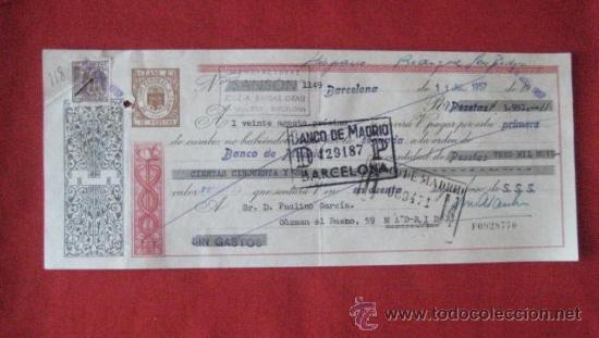 Documentos bancarios: LETRA DE CAMBIO. BARCELONA1957. ENVIO GRATIS&iexcl;&iexcl;&iexcl; - Foto 1