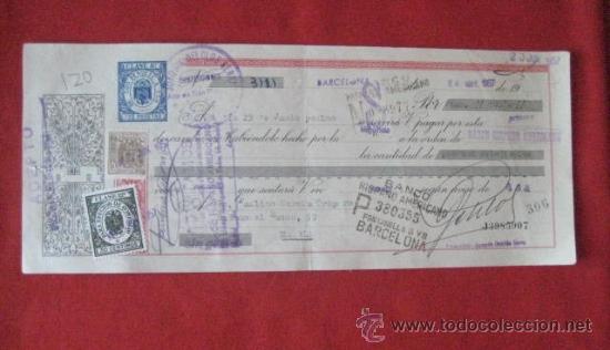 Documentos bancarios: LETRA DE CAMBIO. BARCELONA1957. ENVIO GRATIS&iexcl;&iexcl;&iexcl; - Foto 1