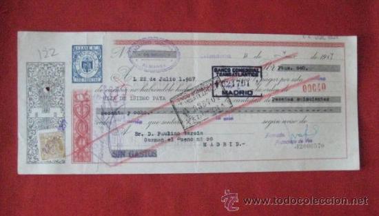 Documentos bancarios: LETRA DE CAMBIO. ALMANSA1957. ENVIO GRATIS&iexcl;&iexcl;&iexcl; - Foto 1
