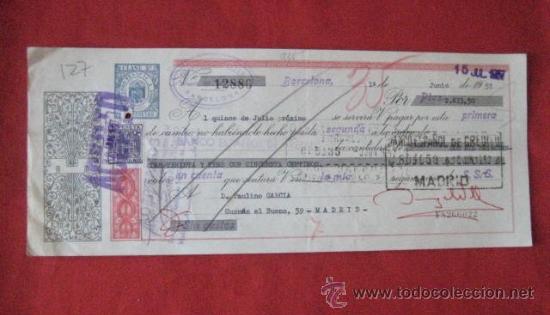 Documentos bancarios: LETRA DE CAMBIO. BARCELONA 1957. ENVIO GRATIS&iexcl;&iexcl;&iexcl; - Foto 1