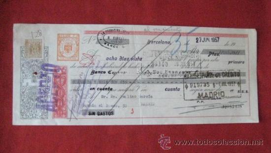 Documentos bancarios: LETRA DE CAMBIO. BARCELONA 1957. ENVIO GRATIS&iexcl;&iexcl;&iexcl; - Foto 1