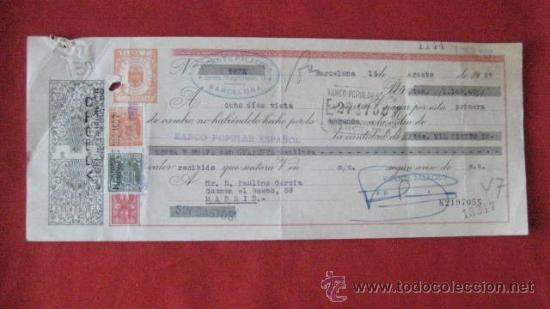 Documentos bancarios: LETRA DE CAMBIO. BARCELONA 1957. ENVIO GRATIS&iexcl;&iexcl;&iexcl; - Foto 1