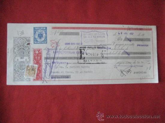 Documentos bancarios: LETRA DE CAMBIO. MATAR&Oacute; 1957. ENVIO GRATIS&iexcl;&iexcl;&iexcl; - Foto 1