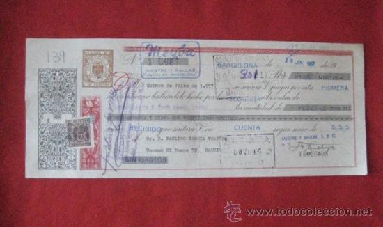 Documentos bancarios: LETRA DE CAMBIO. BARCELONA 1957. ENVIO GRATIS&iexcl;&iexcl;&iexcl; - Foto 1