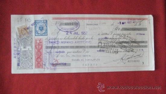 Documentos bancarios: LETRA DE CAMBIO. BARCELONA 1957. ENVIO GRATIS&iexcl;&iexcl;&iexcl; - Foto 1