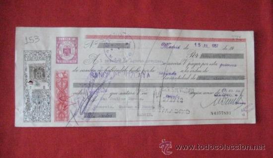 Documentos bancarios: LETRA DE CAMBIO. MADRID 1957. ENVIO GRATIS&iexcl;&iexcl;&iexcl; - Foto 1