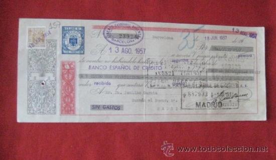 Documentos bancarios: LETRA DE CAMBIO. BARCELONA1957. ENVIO GRATIS&iexcl;&iexcl;&iexcl; - Foto 1