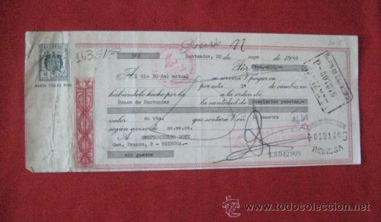 Documentos bancarios: LETRA DE CAMBIO. SANTANDER 1964. ENVIO GRATIS&iexcl;&iexcl;&iexcl; - Foto 1