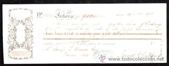 Documentos bancarios: LETRA DE CAMBIO. CADIZ. BENSUSAN. 1868. BOSTON - Foto 1