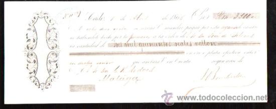 Documentos bancarios: LETRA DE CAMBIO. CADIZ. BENSUSAN. 1868. MALAGA - Foto 1