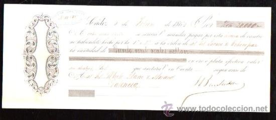 Documentos bancarios: LETRA DE CAMBIO. CADIZ. BENSUSAN. 1868. VALENCIA - Foto 1