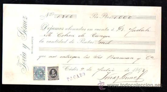 Documentos bancarios: LETRA TOV&Iacute;A Y G&Oacute;MEZ BANQUEROS, 1898 - Foto 1