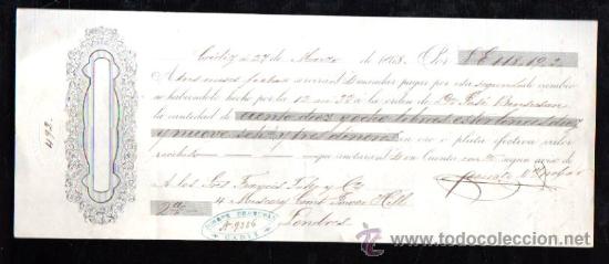 Documentos bancarios: LETRA BENSUSAN C&Aacute;DIZ, 1898 - Foto 1