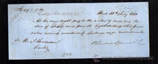 Documentos bancarios: LETRA BENSUSAN C&Aacute;DIZ, 1889 - Foto 1