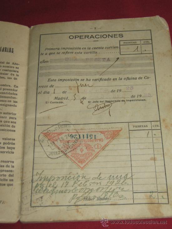Documentos bancarios: LIBRETA DE LA CAJA POSTAL DE AHORROS DEL A&Ntilde;O 1925 - VER ADICIONALES - Foto 2