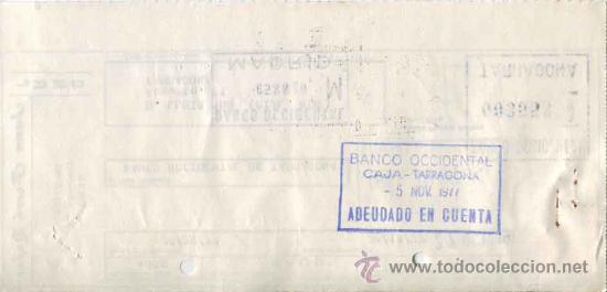 Documentos bancarios: Letra de cambio de Juan Ferre Rofes - JUNO - Tarragona - año 1977 - Foto 2 - 31832154