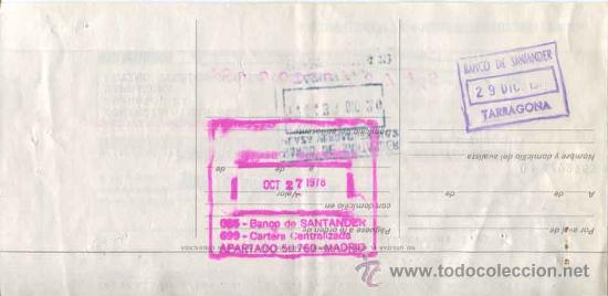 Documentos bancarios: Letra de cambio de Terraillon Espa&ntilde;a s.a. - Madrid - a&ntilde;o 1978 - Foto 2