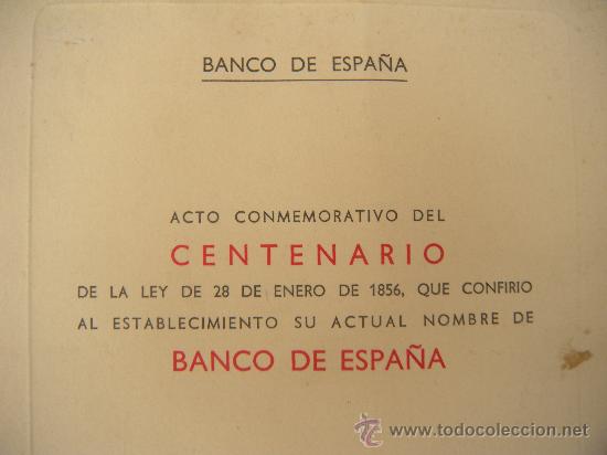 Documentos bancarios: LIBRO. BANCO DE ESPA&Ntilde;A 1956 CENTENARIO. ACTO CONMEMORAT&Iacute;VO - Foto 2