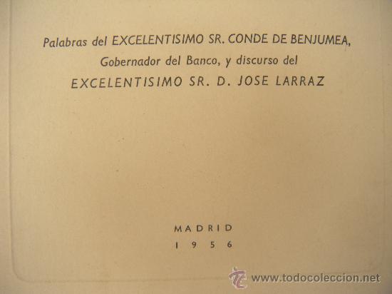 Documentos bancarios: LIBRO. BANCO DE ESPA&Ntilde;A 1956 CENTENARIO. ACTO CONMEMORAT&Iacute;VO - Foto 3