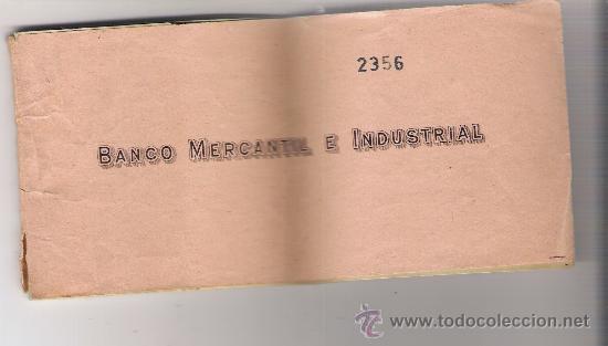 Documentos bancarios: talonario  banco mercantil e industrial a&ntilde;o 1973 - Foto 1