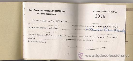 Documentos bancarios: talonario  banco mercantil e industrial a&ntilde;o 1973 - Foto 4