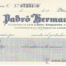 Documenti bancari: HOJA DE PAGARÉ EN BLANCO DE PADRÓ HERMANOS, SUCESORES DE LUIS ALBERNI, BANQUEROS, MANRESA. Lote 34089055