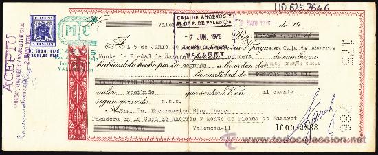 Documentos bancarios: LETRA DE CAMBIO A&Ntilde;O 1976 CLASE 13&ordf; - Foto 1