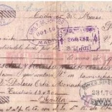 Documentos bancarios: LETRA DE CAMBIO - DOCUMENTO BANCARIO FECHADO EN 1893 - GINES CIRERA Y CA - SEVILLA. Lote 34931905