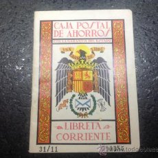 Documentos bancarios: ANTIGUA LIBRETA CORRIENTE DE LA CAJA POSTAL DE AHORROS 1967. Lote 36183470